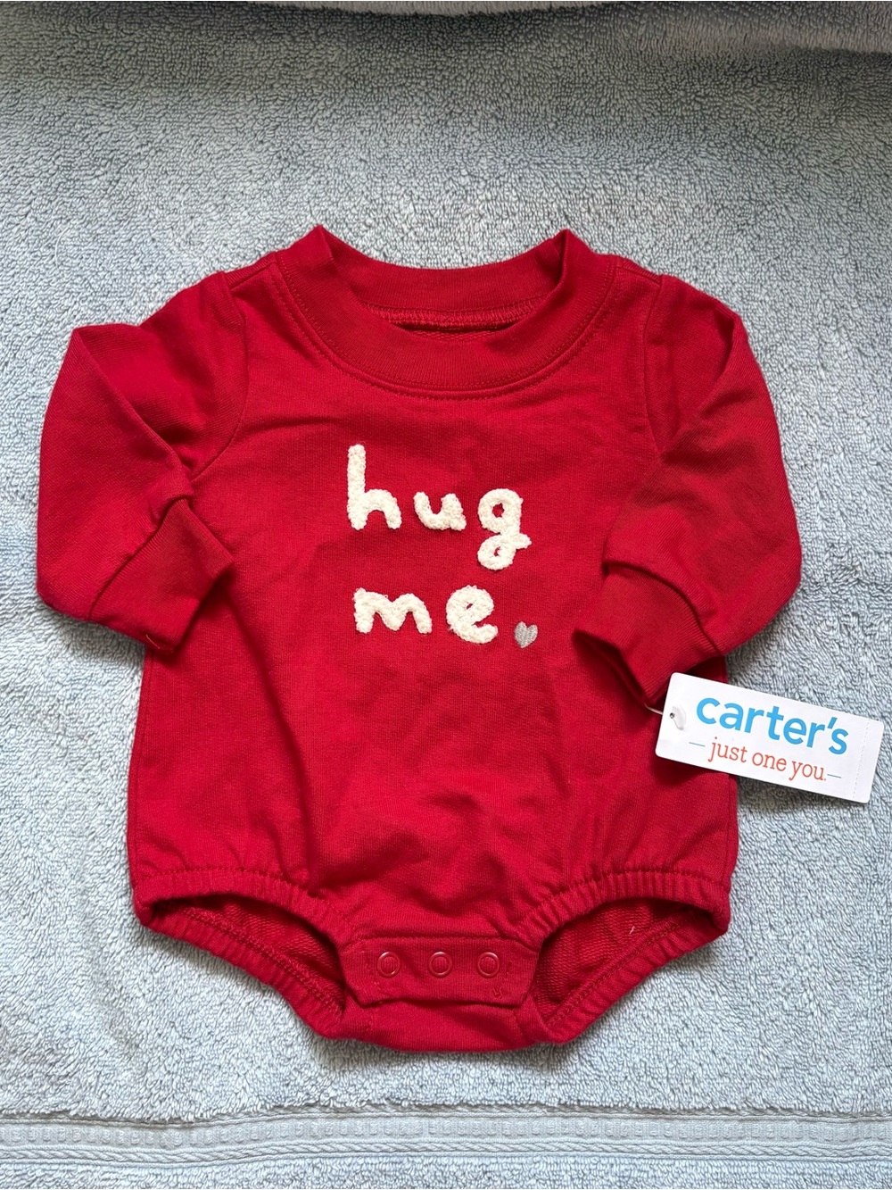 Carter's Red 'hug me' Long-Sleeve Baby Bodysuit